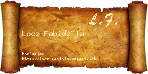 Locz Fabióla névjegykártya